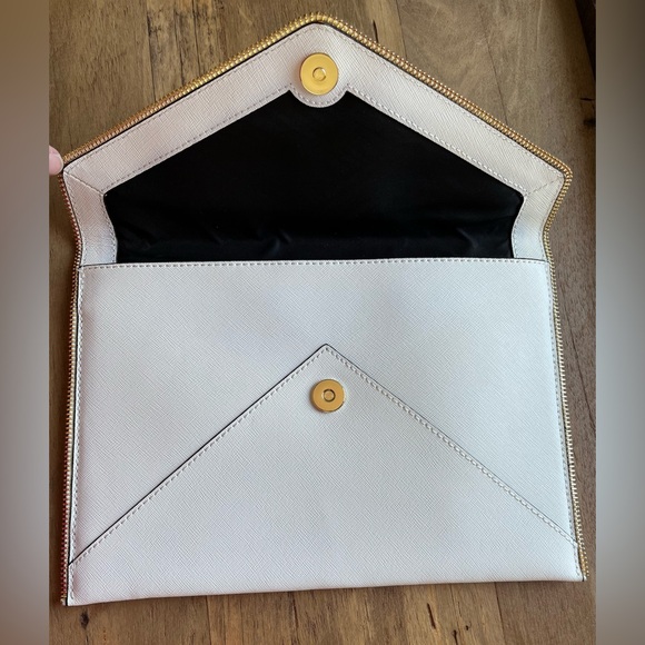 Rebecca Minkoff Leo Leather Envelope Clutch White - Picture 10 of 15